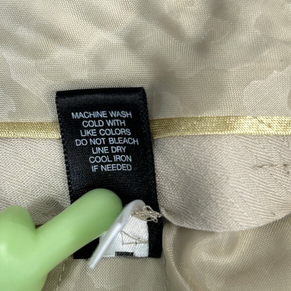 EXPRESS Editor Pants Womens Sz 0 Low Rise Flare Khaki Tan Y2K Cotton Stretch - Picture 11 of 13